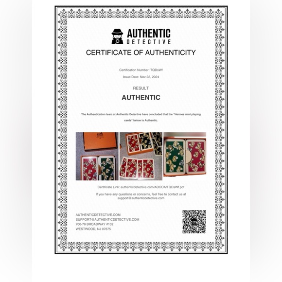 Hermes Dog Play Card Key Chain with Ribbon - Picture 6 of 6